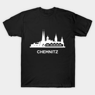 Chemnitz City Skyline, white T-Shirt